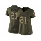 Women's Nike Tampa Bay Buccaneers #21 Justin Evans Limited Green Salute to Service NFL Jersey