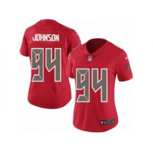 Women's Nike Tampa Bay Buccaneers #94 George Johnson Limited Red Rush NFL Jersey