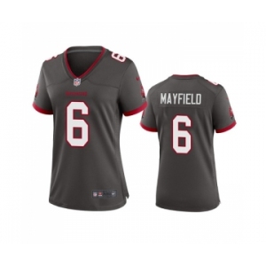 Women's Tampa Bay Buccanee #6 Baker Mayfield Gray Stitched Game Jersey(Run Small)