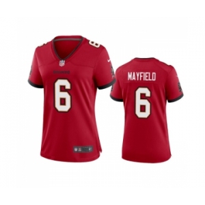 Women's Tampa Bay Buccanee #6 Baker Mayfield Red Stitched Game Jersey(Run Small)