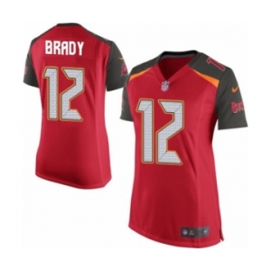 Women's Tampa Bay Buccaneers #12 Tom Brady Game Red Team Color Football Jersey