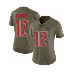 Women's Tampa Bay Buccaneers #12 Tom Brady Limited Olive 2017 Salute to Service Football Jersey