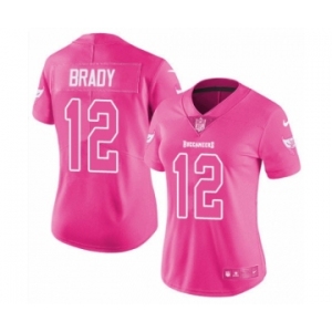 Women's Tampa Bay Buccaneers #12 Tom Brady Limited Pink Rush Fashion Football Jersey