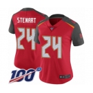 Women's Tampa Bay Buccaneers #24 Darian Stewart Red Team Color Vapor Untouchable Limited Player 100th Season Football Jersey