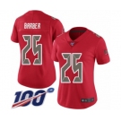 Women's Tampa Bay Buccaneers #25 Peyton Barber Limited Red Rush Vapor Untouchable 100th Season Football Jersey