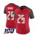 Women's Tampa Bay Buccaneers #25 Peyton Barber Red Team Color Vapor Untouchable Limited Player 100th Season Football Jersey