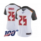 Women's Tampa Bay Buccaneers #25 Peyton Barber White Vapor Untouchable Limited Player 100th Season Football Jersey