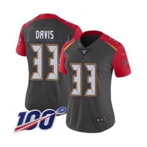 Women's Tampa Bay Buccaneers #33 Carlton Davis Limited Gray Inverted Legend 100th Season Football Jersey