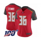 Women's Tampa Bay Buccaneers #36 M.J. Stewart Red Team Color Vapor Untouchable Limited Player 100th Season Football Jersey