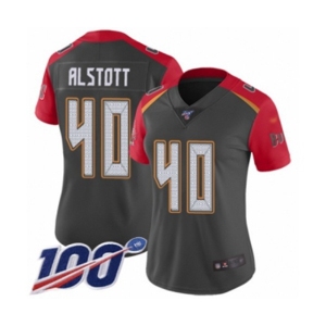 Women's Tampa Bay Buccaneers #40 Mike Alstott Limited Gray Inverted Legend 100th Season Football Jersey