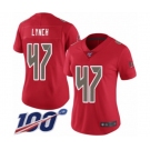 Women's Tampa Bay Buccaneers #47 John Lynch Limited Red Rush Vapor Untouchable 100th Season Football Jersey