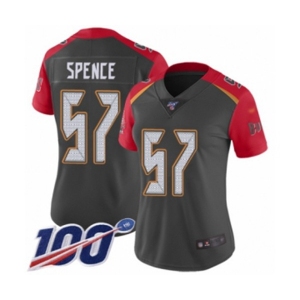 Women's Tampa Bay Buccaneers #57 Noah Spence Limited Gray Inverted Legend 100th Season Football Jersey