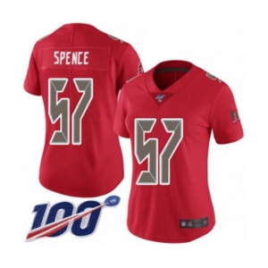 Women's Tampa Bay Buccaneers #57 Noah Spence Limited Red Rush Vapor Untouchable 100th Season Football Jersey
