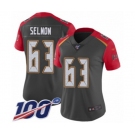 Women's Tampa Bay Buccaneers #63 Lee Roy Selmon Limited Gray Inverted Legend 100th Season Football Jersey