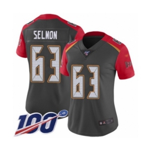 Women's Tampa Bay Buccaneers #63 Lee Roy Selmon Limited Gray Inverted Legend 100th Season Football Jersey