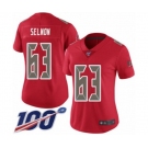 Women's Tampa Bay Buccaneers #63 Lee Roy Selmon Limited Red Rush Vapor Untouchable 100th Season Football Jersey