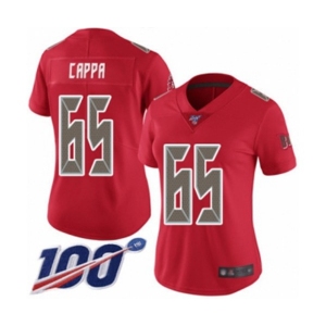 Women's Tampa Bay Buccaneers #65 Alex Cappa Limited Red Rush Vapor Untouchable 100th Season Football Jersey