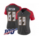 Women's Tampa Bay Buccaneers #69 Demar Dotson Limited Gray Inverted Legend 100th Season Football Jersey
