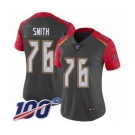 Women's Tampa Bay Buccaneers #76 Donovan Smith Limited Gray Inverted Legend 100th Season Football Jersey