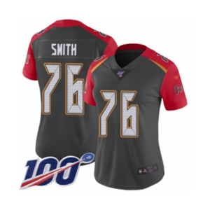 Women's Tampa Bay Buccaneers #76 Donovan Smith Limited Gray Inverted Legend 100th Season Football Jersey