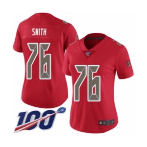Women's Tampa Bay Buccaneers #76 Donovan Smith Limited Red Rush Vapor Untouchable 100th Season Football Jersey