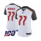 Women's Tampa Bay Buccaneers #77 Caleb Benenoch White Vapor Untouchable Limited Player 100th Season Football Jersey
