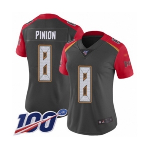 Women's Tampa Bay Buccaneers #8 Bradley Pinion Limited Gray Inverted Legend 100th Season Football Jersey