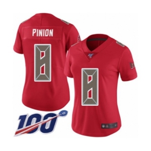 Women's Tampa Bay Buccaneers #8 Bradley Pinion Limited Red Rush Vapor Untouchable 100th Season Football Jersey