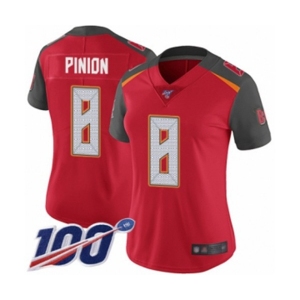 Women's Tampa Bay Buccaneers #8 Bradley Pinion Red Team Color Vapor Untouchable Limited Player 100th Season Football Jersey