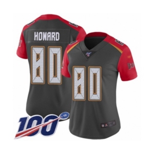 Women's Tampa Bay Buccaneers #80 O. J. Howard Limited Gray Inverted Legend 100th Season Football Jersey