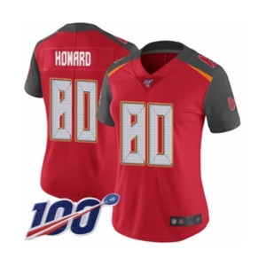 Women's Tampa Bay Buccaneers #80 O. J. Howard Red Team Color Vapor Untouchable Limited Player 100th Season Football Jersey