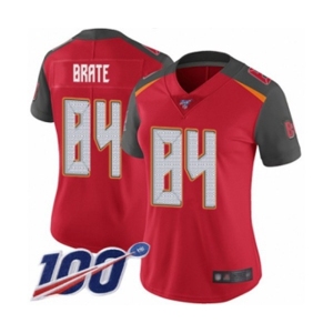 Women's Tampa Bay Buccaneers #84 Cameron Brate Red Team Color Vapor Untouchable Limited Player 100th Season Football Jersey