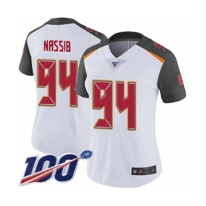 Women's Tampa Bay Buccaneers #94 Carl Nassib White Vapor Untouchable Limited Player 100th Season Football Jersey