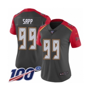 Women's Tampa Bay Buccaneers #99 Warren Sapp Limited Gray Inverted Legend 100th Season Football Jersey