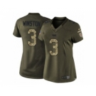 nike women nfl jerseys tampa bay buccaneers #3 winston army green[nike Limited Salute To Service]