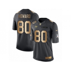 Youth Buccaneers #80 O. J. Howard Black Stitched NFL Limited Gold Salute to Service Jersey