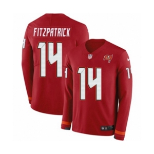 Youth Nike Tampa Bay Buccaneers #14 Ryan Fitzpatrick Limited Red Therma Long Sleeve NFL Jersey