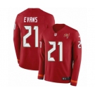 Youth Nike Tampa Bay Buccaneers #21 Justin Evans Limited Red Therma Long Sleeve NFL Jersey