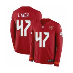 Youth Nike Tampa Bay Buccaneers #47 John Lynch Limited Red Therma Long Sleeve NFL Jersey