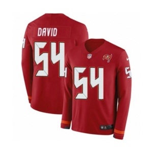 Youth Nike Tampa Bay Buccaneers #54 Lavonte David Limited Red Therma Long Sleeve NFL Jersey