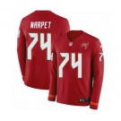 Youth Nike Tampa Bay Buccaneers #74 Ali Marpet Limited Red Therma Long Sleeve NFL Jersey
