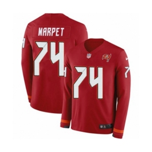 Youth Nike Tampa Bay Buccaneers #74 Ali Marpet Limited Red Therma Long Sleeve NFL Jersey