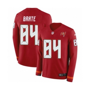 Youth Nike Tampa Bay Buccaneers #84 Cameron Brate Limited Red Therma Long Sleeve NFL Jersey