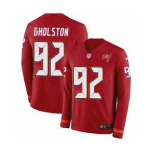 Youth Nike Tampa Bay Buccaneers #92 William Gholston Limited Red Therma Long Sleeve NFL Jersey