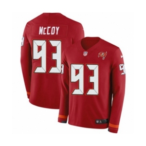 Youth Nike Tampa Bay Buccaneers #93 Gerald McCoy Limited Red Therma Long Sleeve NFL Jersey