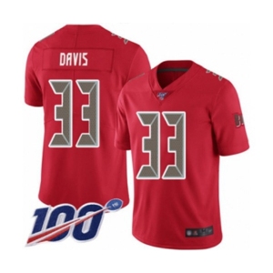 Youth Tampa Bay Buccaneers #33 Carlton Davis Limited Red Rush Vapor Untouchable 100th Season Football Jersey