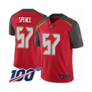 Youth Tampa Bay Buccaneers #57 Noah Spence Red Team Color Vapor Untouchable Limited Player 100th Season Football Jersey