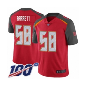 Youth Tampa Bay Buccaneers #58 Shaquil Barrett Red Team Color Vapor Untouchable Limited Player 100th Season Football Jersey