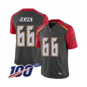 Youth Tampa Bay Buccaneers #66 Ryan Jensen Limited Gray Inverted Legend 100th Season Football Jersey