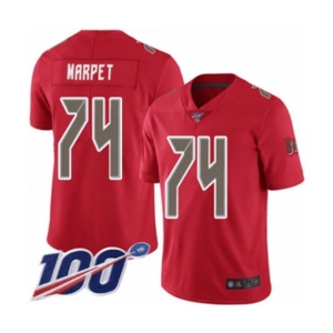 Youth Tampa Bay Buccaneers #74 Ali Marpet Limited Red Rush Vapor Untouchable 100th Season Football Jersey